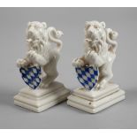 Nymphenburg Pair of small "Lions" as coat of arms holders