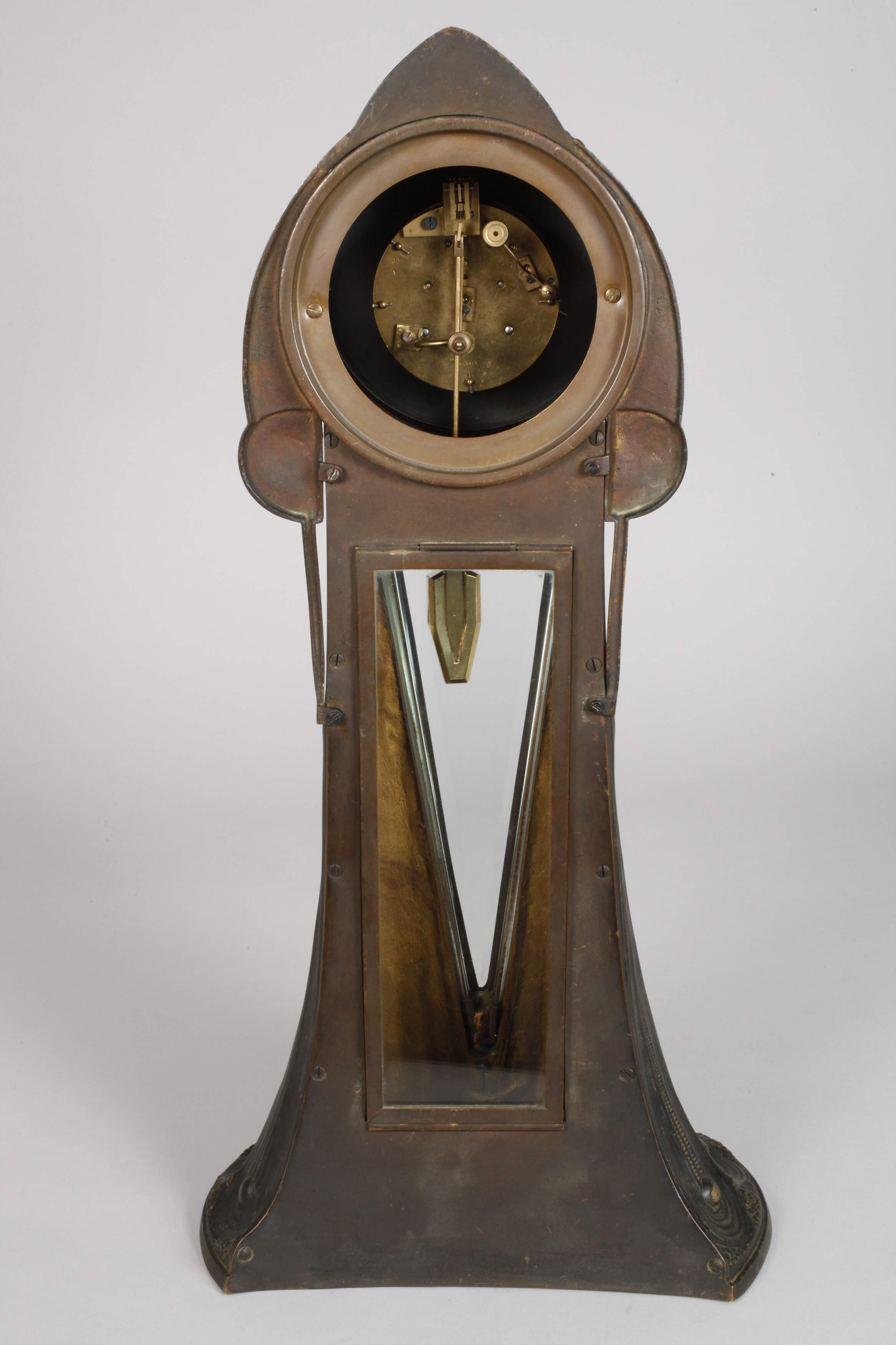 Large bronze Art Nouveau pendulum - Image 6 of 8