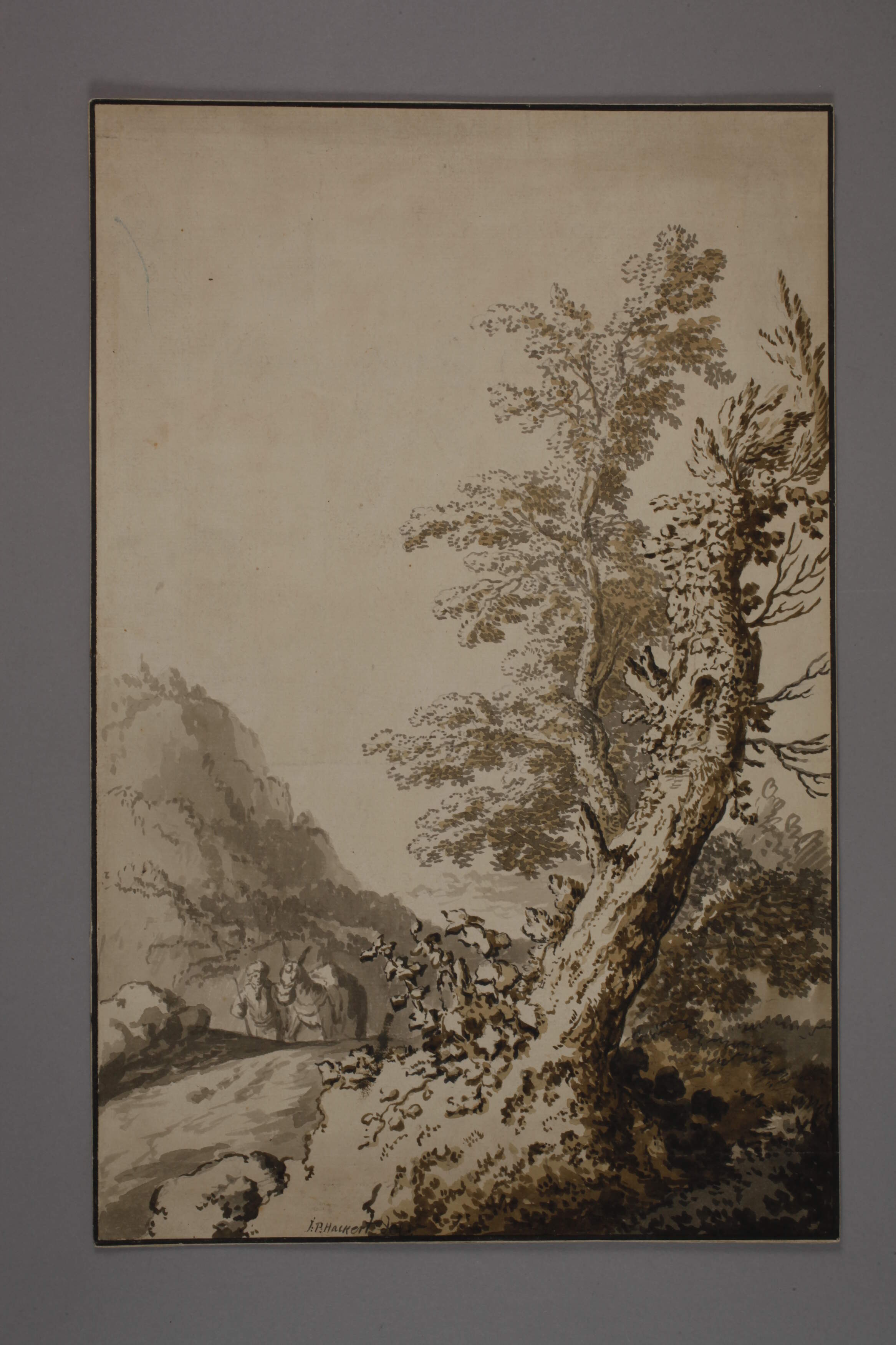 Jakob Philipp Hackert, Alter Baum am Wegesrand - Image 3 of 9