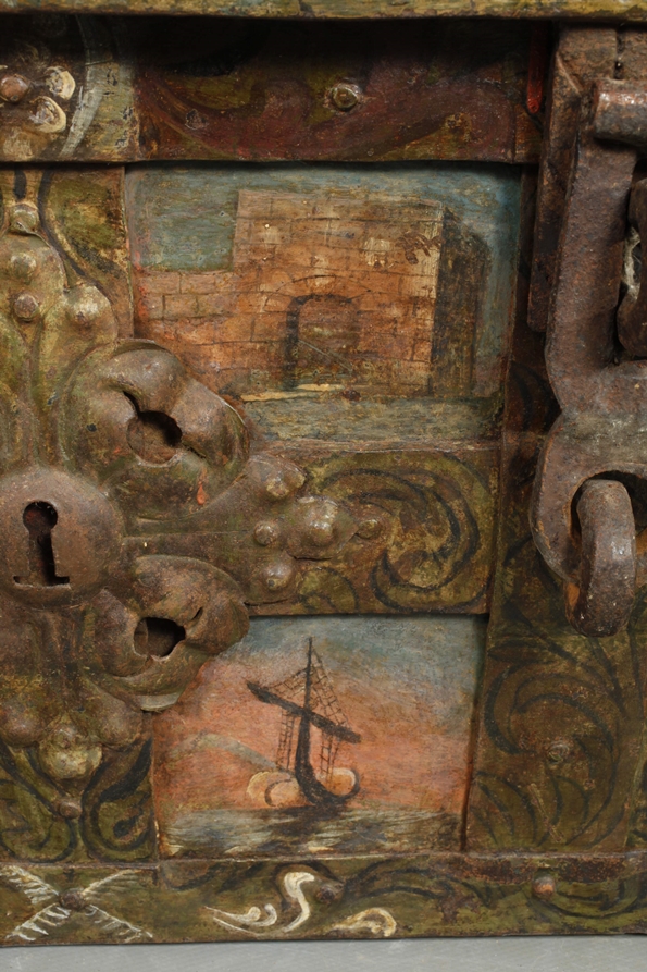 Painted iron chest - Image 3 of 9