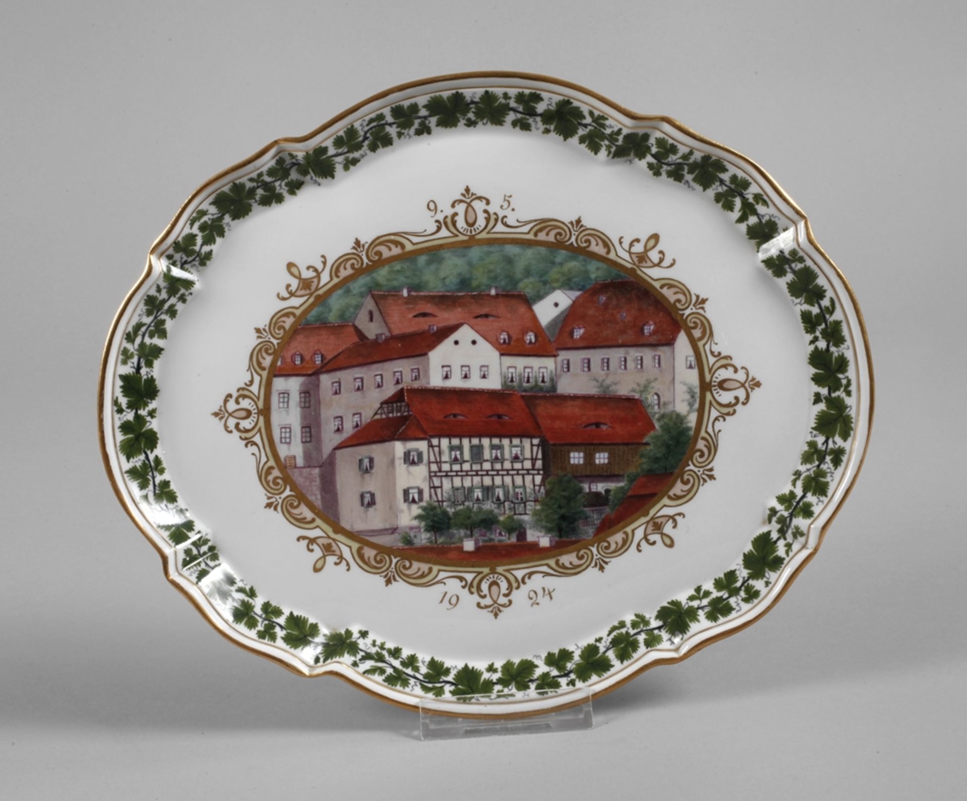 Meissen small tray building view