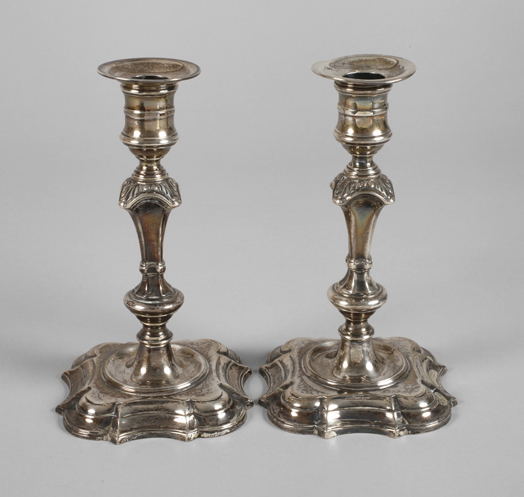 Silver pair of candlesticks Tiffany