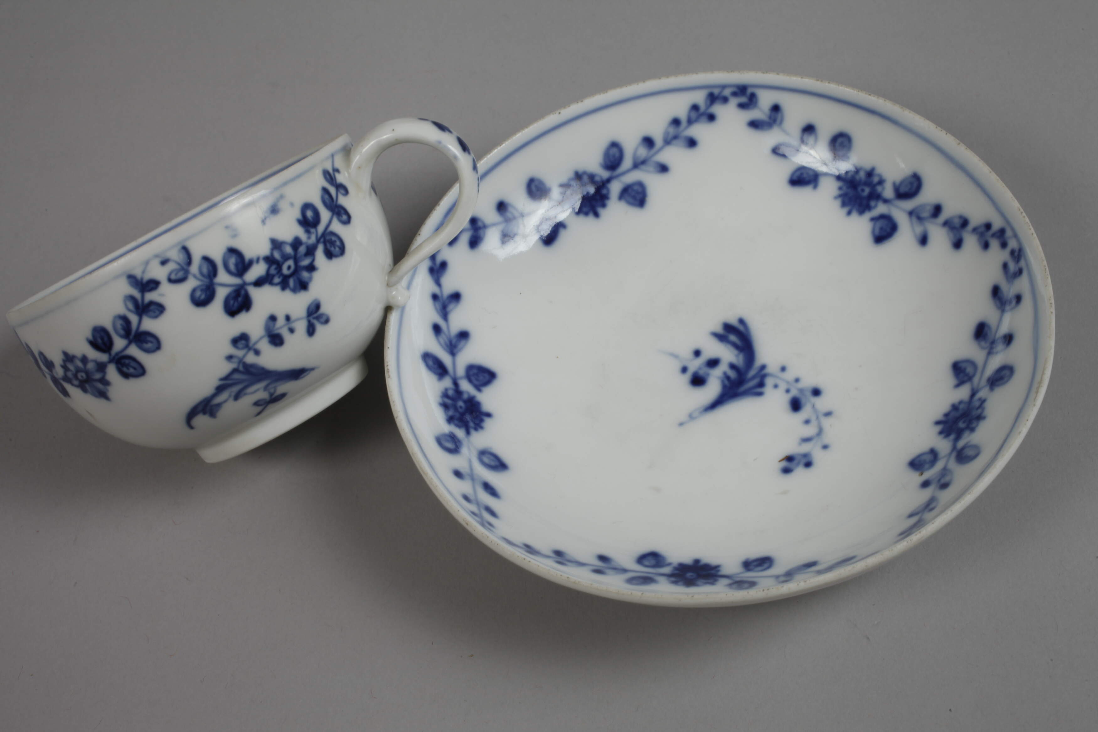 Meissen two cups with saucers blue painting - Image 5 of 8