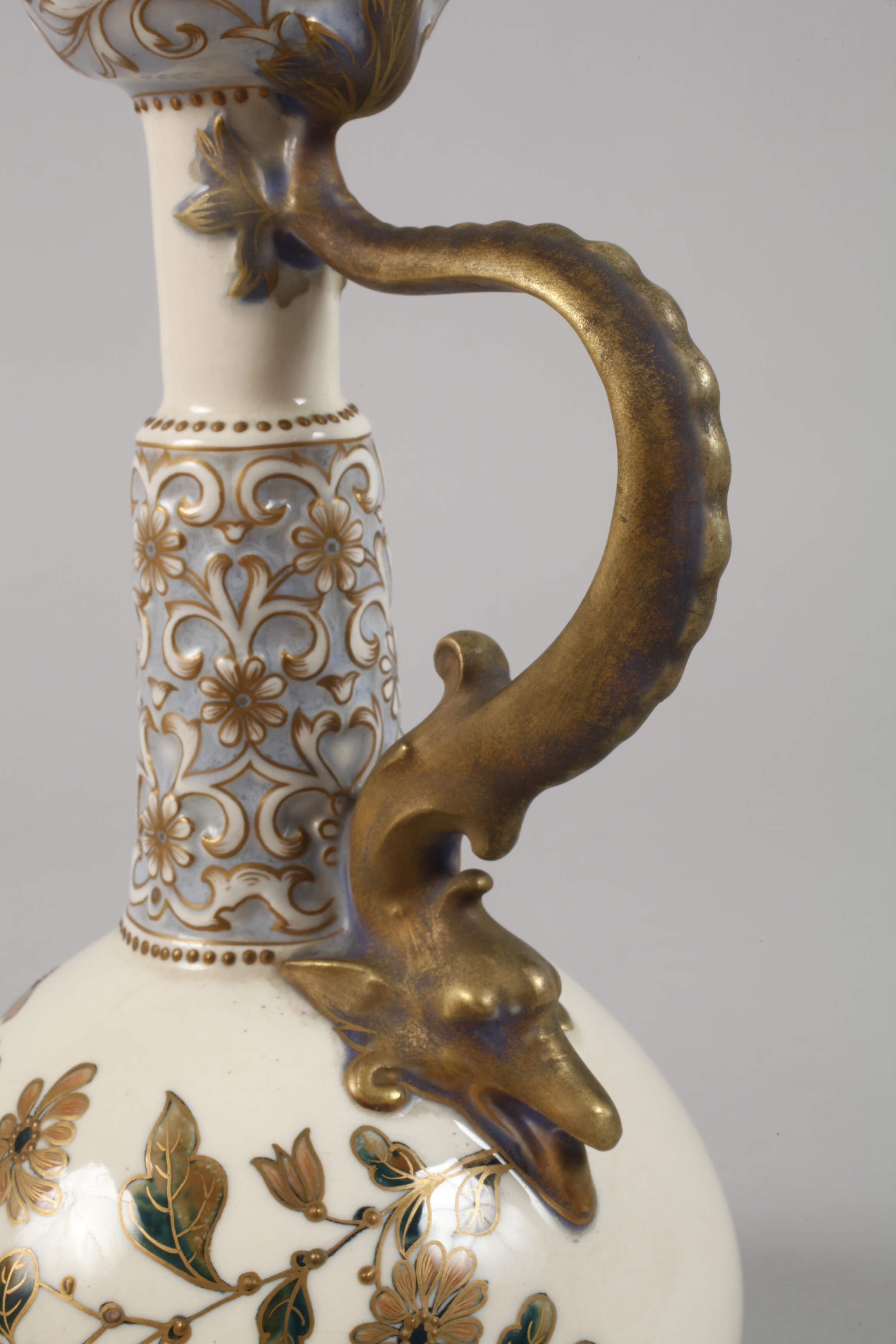 Zsolnay Pecs Hungary vase with dragon - Image 4 of 5