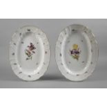 KPM pair of large serving platters, flowers and insects