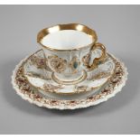 Meissen "Pressed Glass Pattern" cup and plate,