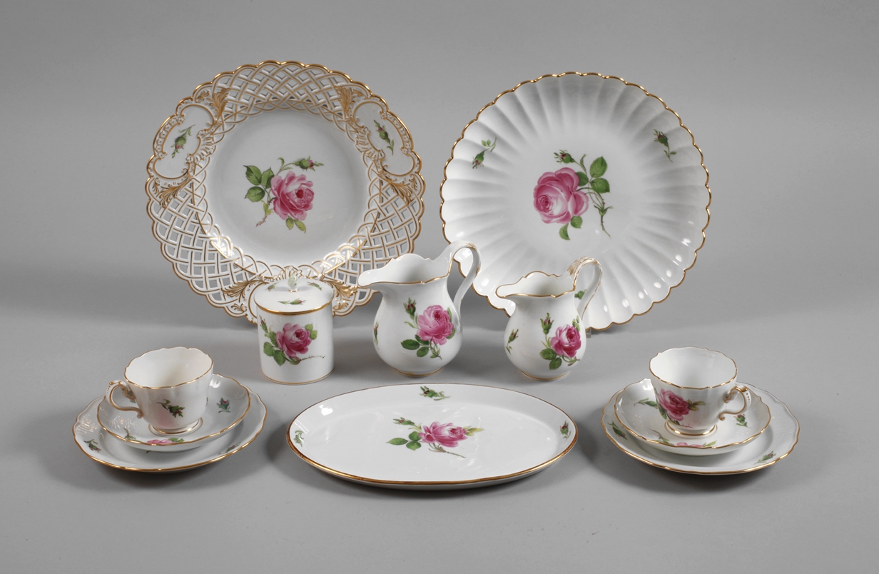 Meissen mixed lot "Red Rose"