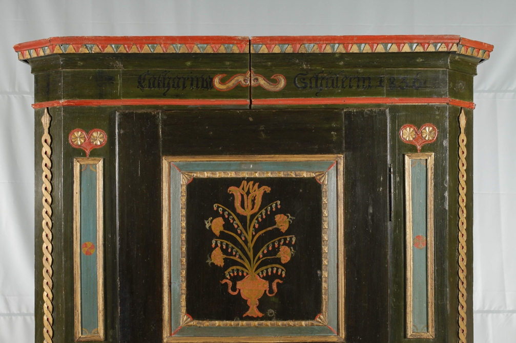 Painted farmhouse cupboard 1836 - Image 4 of 8