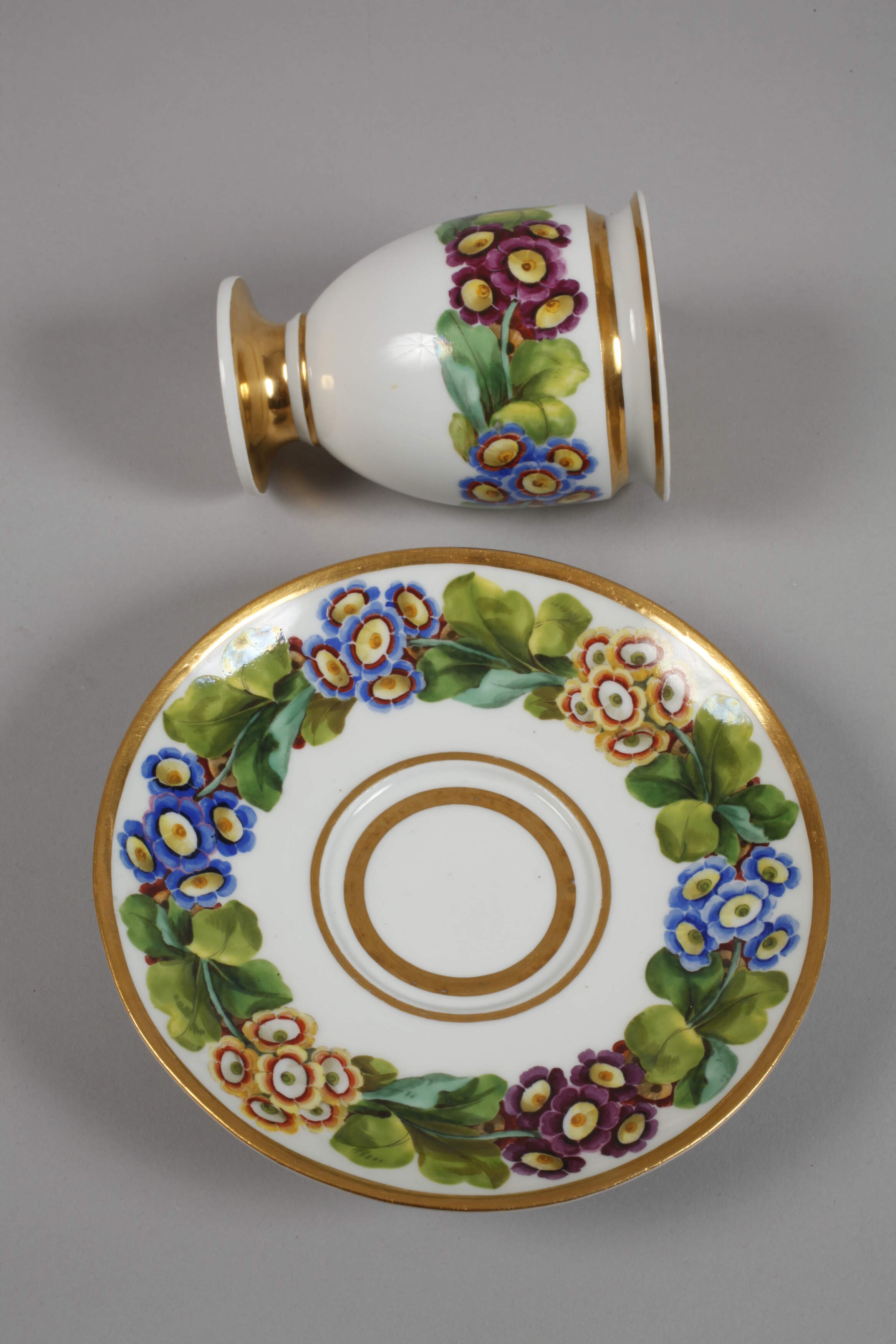Meissen Biedermeier cup with floral painting - Image 2 of 3