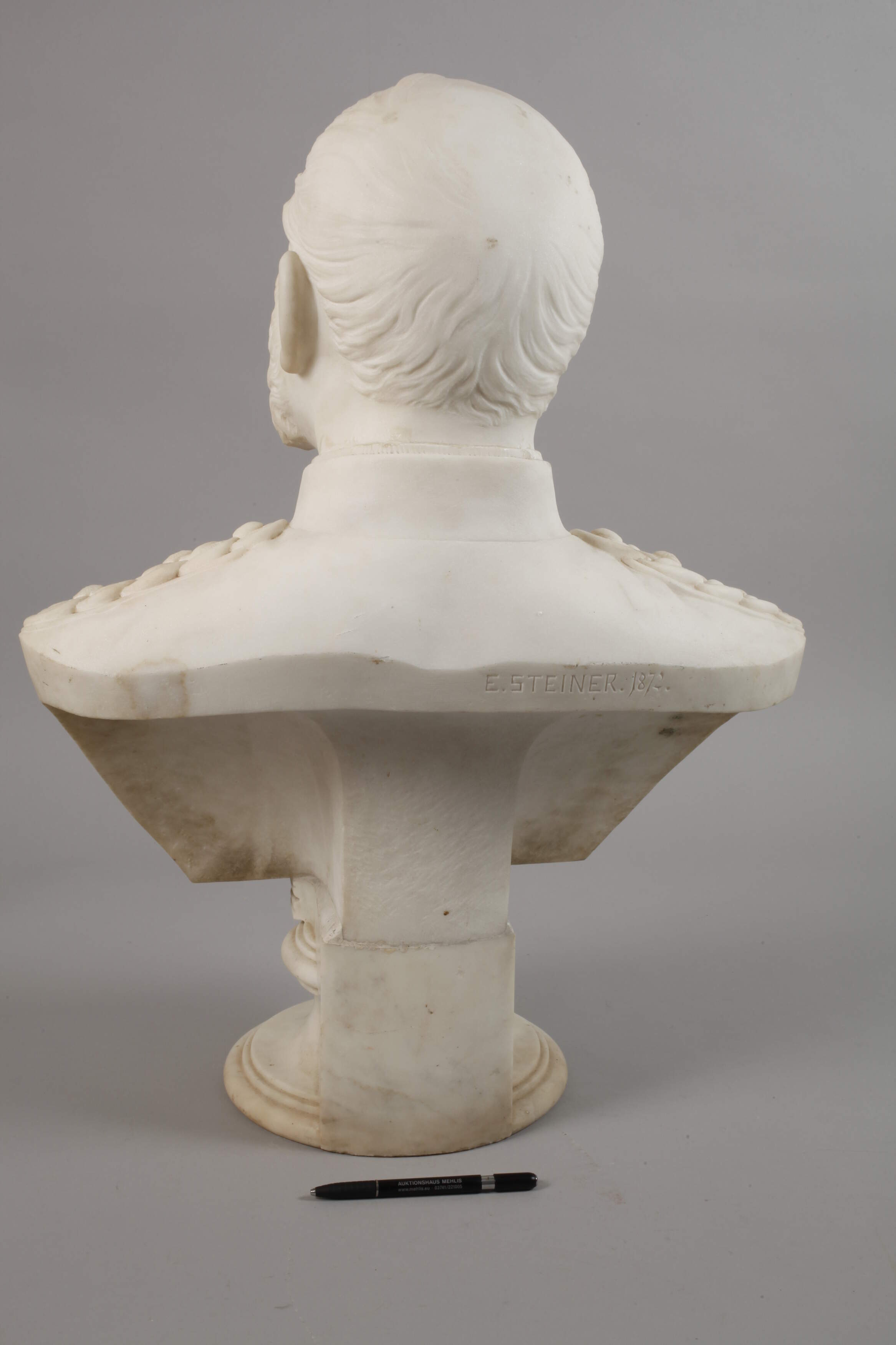 Emil Steiner, marble bust of Albert of Saxony - Image 6 of 9