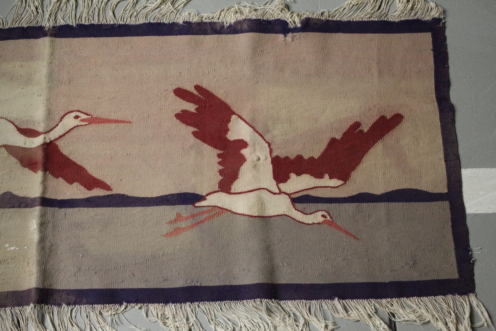 Art Weaving School Scherrebek Wall Hanging Three Storks - Image 8 of 12