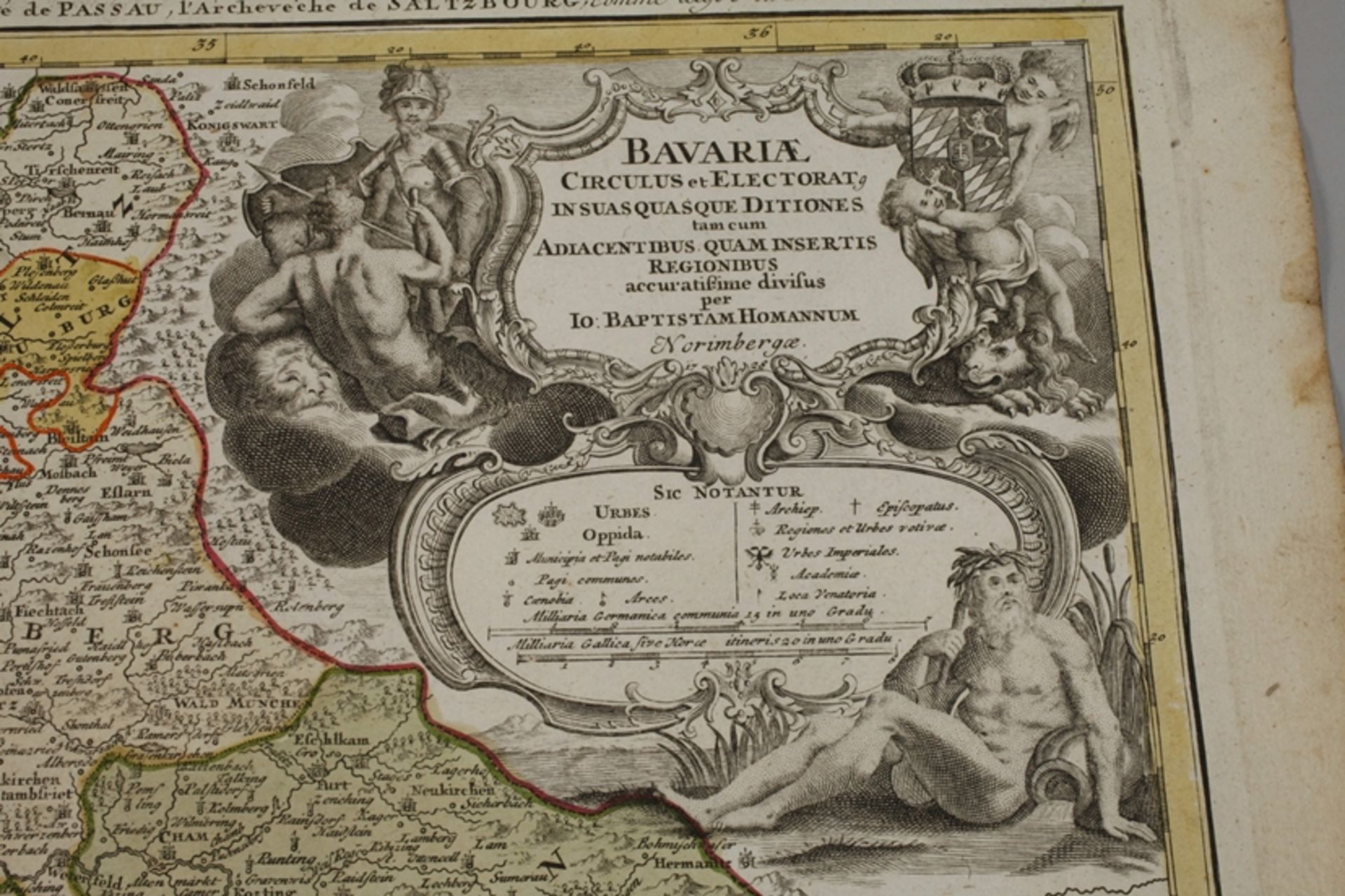 Johann Baptist Homann, Kupferstichkarte Bayern - Bild 2 aus 3