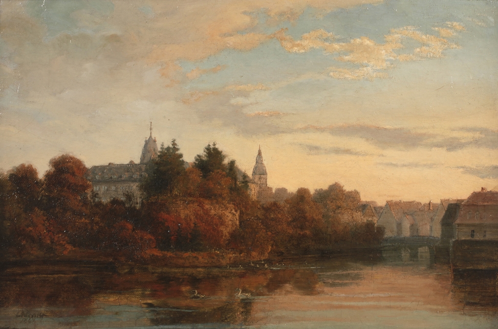 Ludwig Menke, Schloss in Detmold am Abend