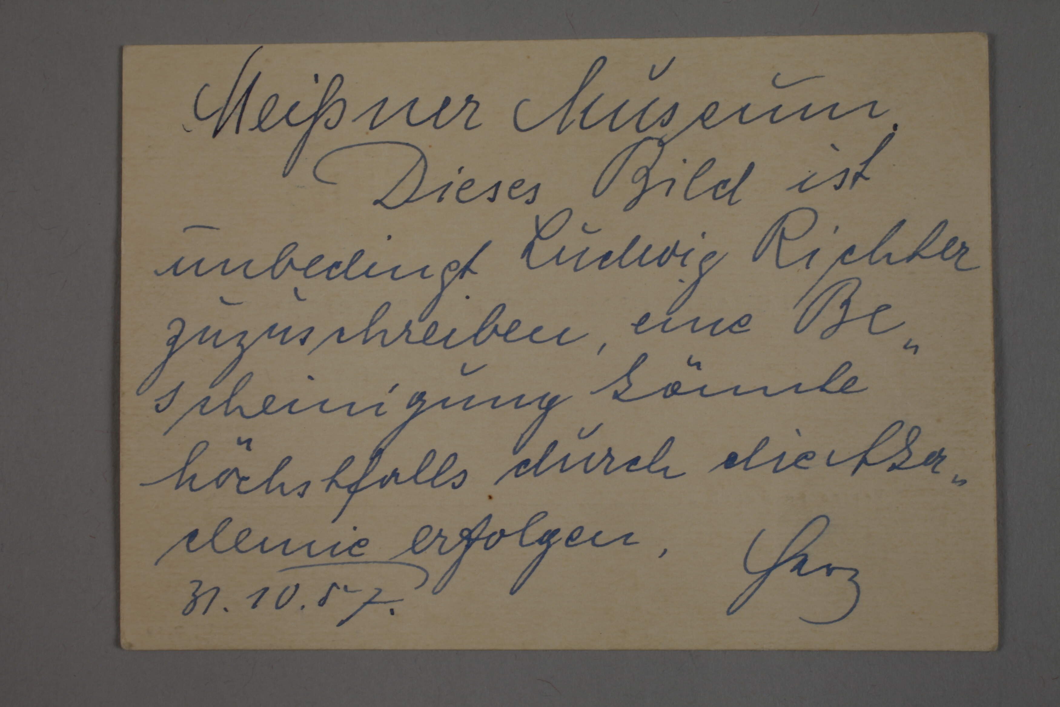 Prof. Ludwig Richter autograph on business card - Image 5 of 6