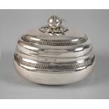 Silver oval sugar bowl