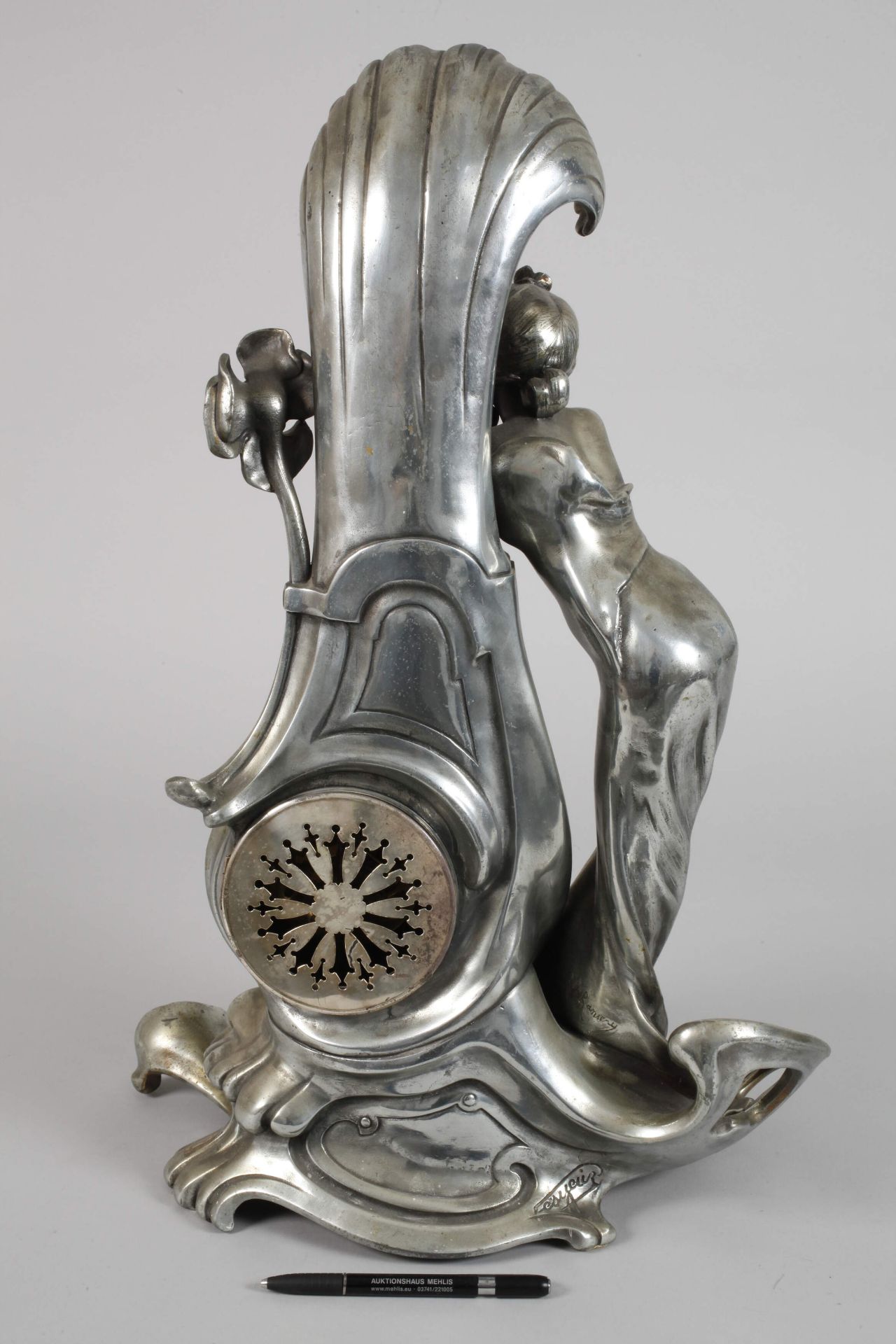 Large Art Nouveau figure pendulum - Image 5 of 7