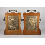 Albert Mayer, pair of wall reliefs in frame