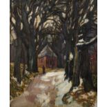 Expressionist, Winter Avenue with Chapel