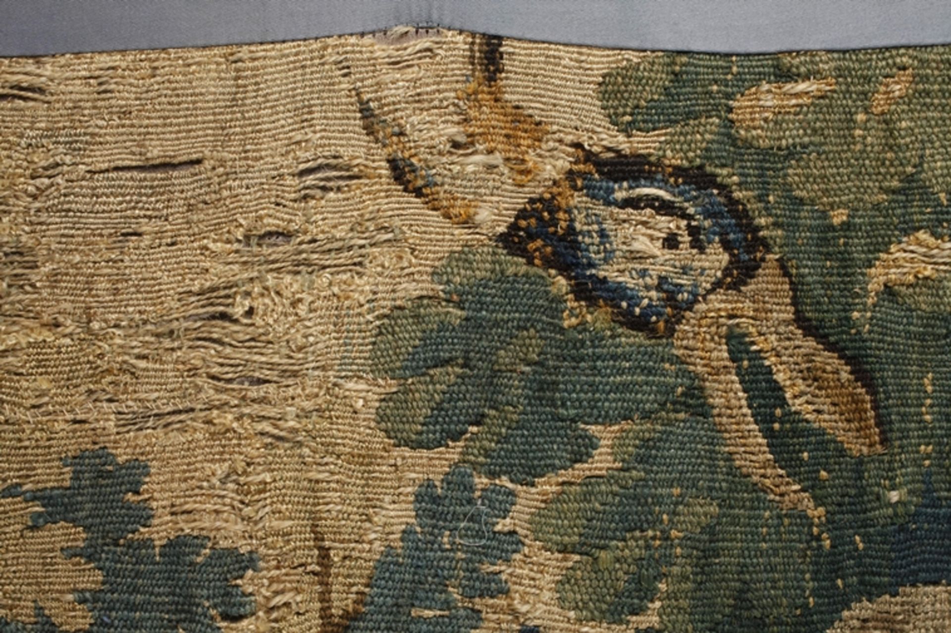 Tapestry fragment, river landscape - Image 3 of 4