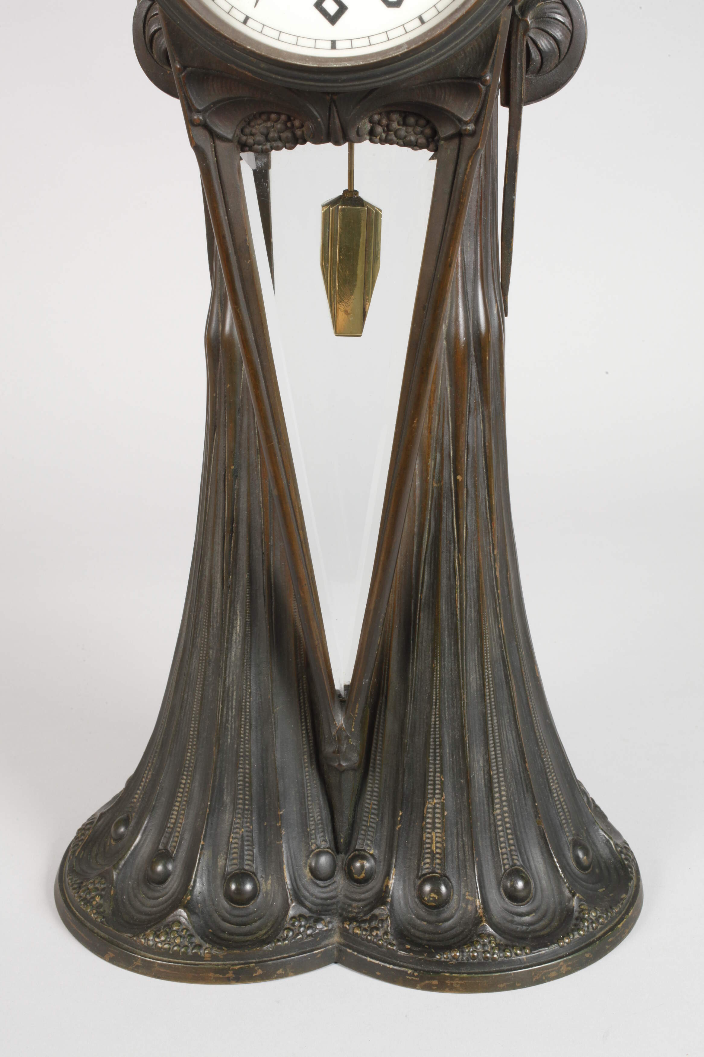 Large bronze Art Nouveau pendulum - Image 3 of 8