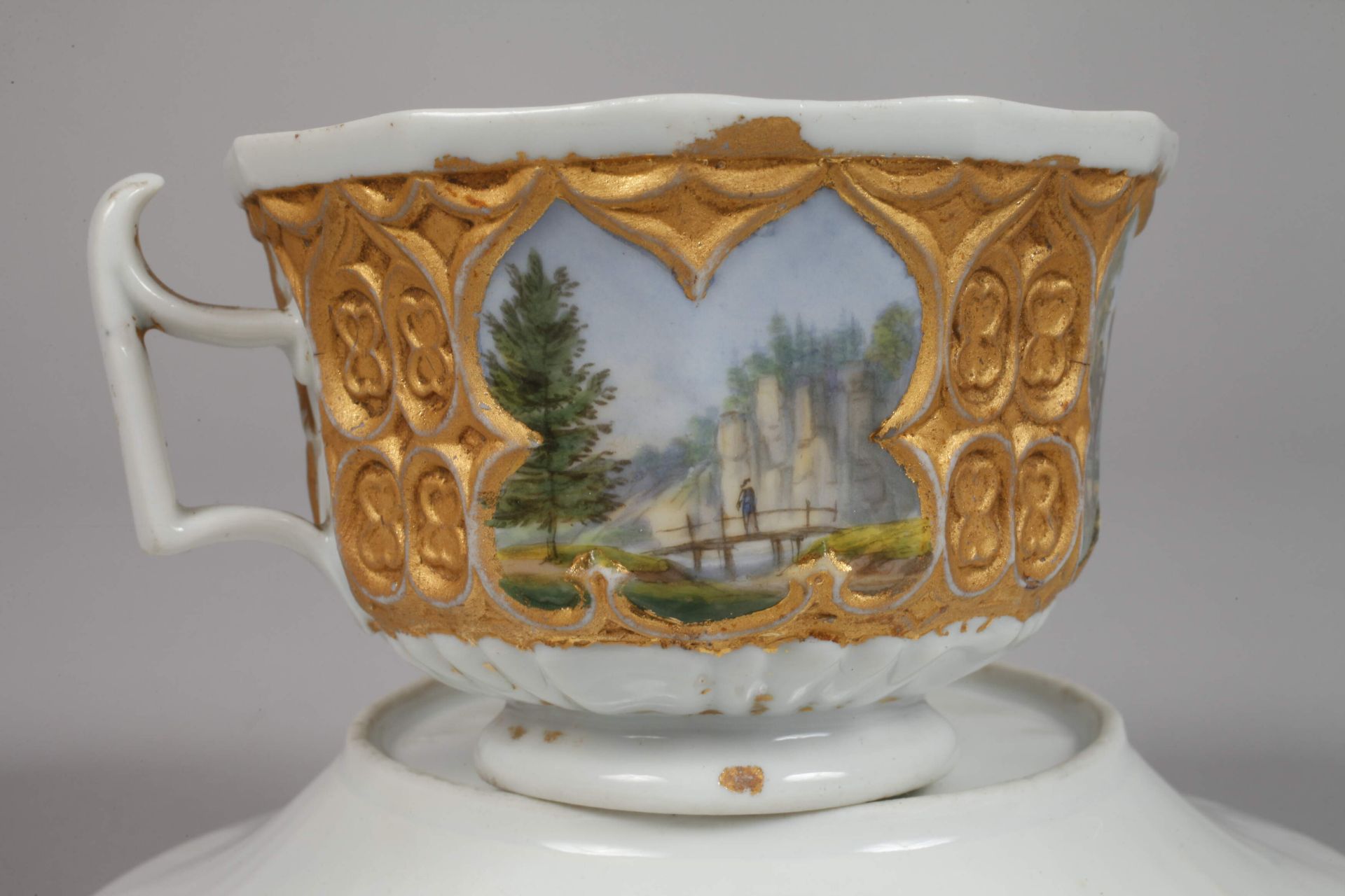Meissen view cup Saxon Switzerland - Image 4 of 6