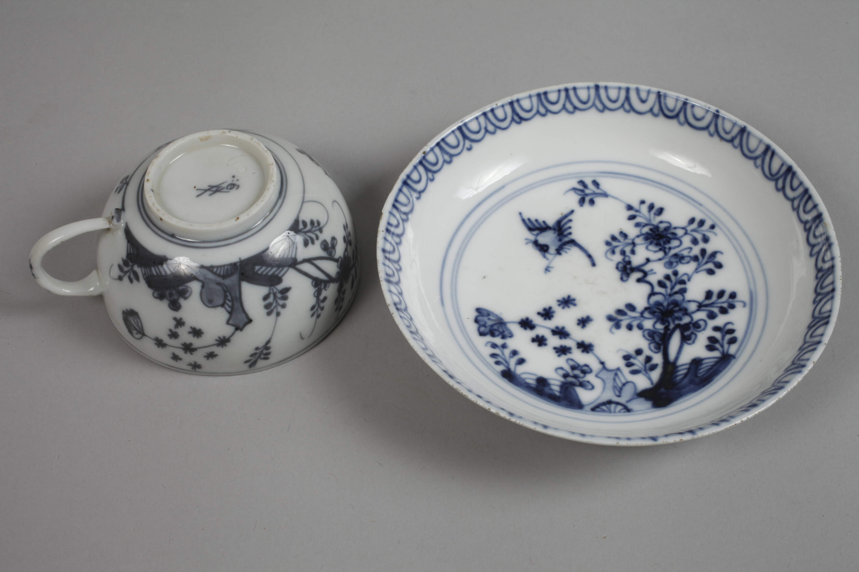Meissen two cups with saucers blue painting - Image 2 of 8