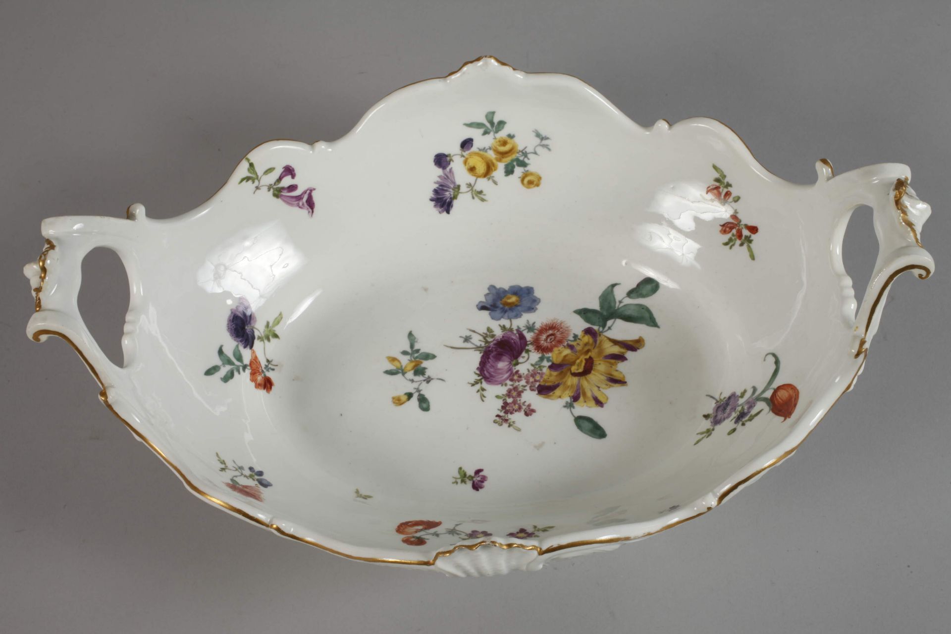 Meissen Henkelschale Blumenmalerei - Bild 2 aus 4