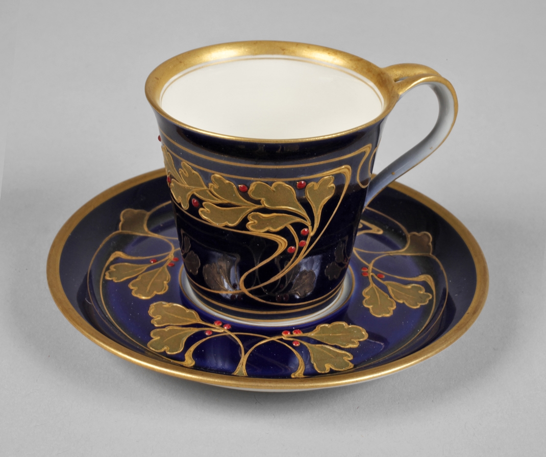 KPM Berlin demitasse cup painted in gold in relief