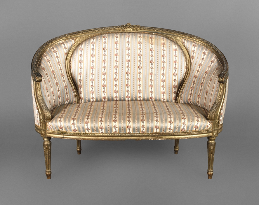 Small classicist upholstered bench