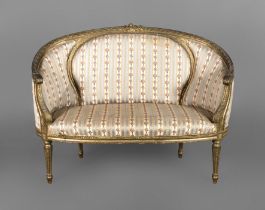 Small classicist upholstered bench