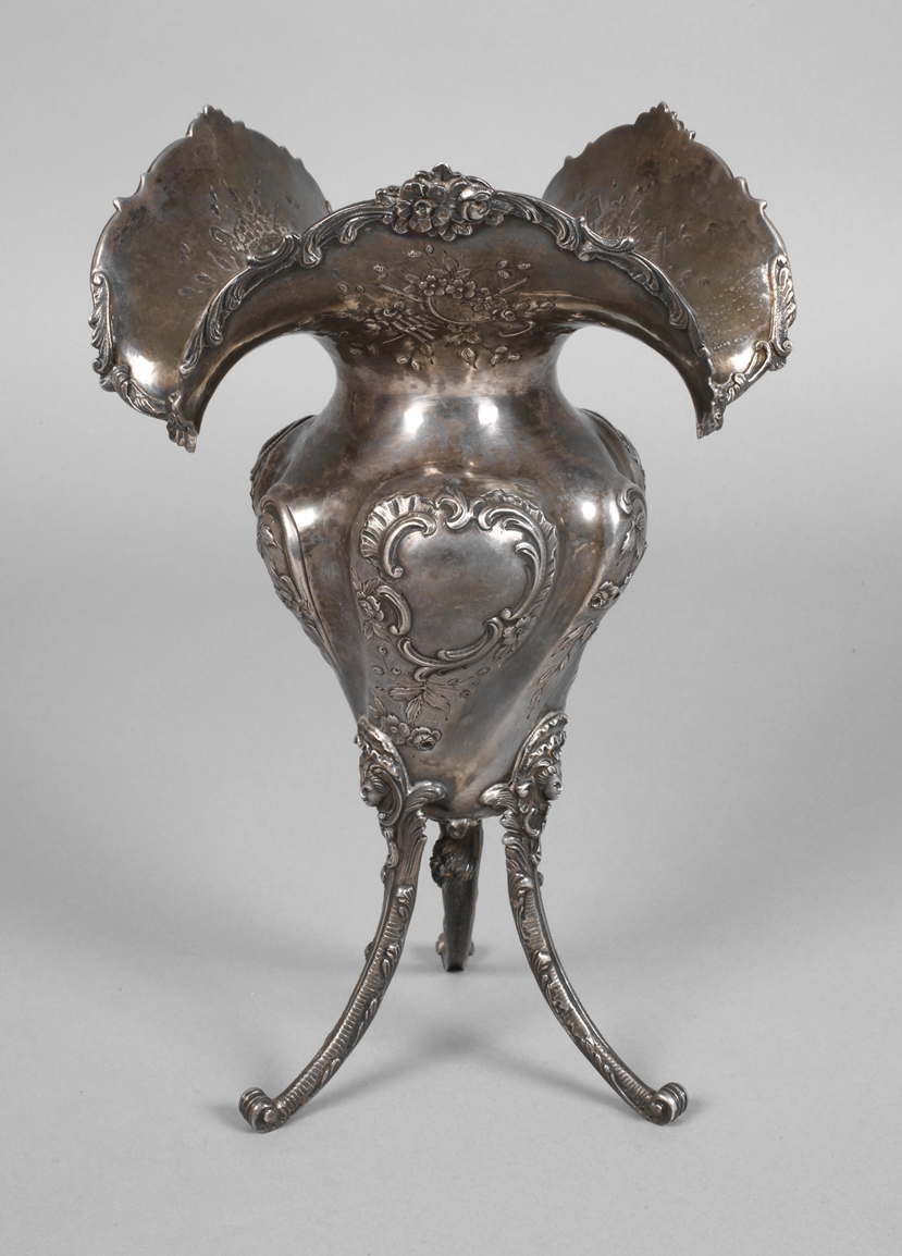 French silver vase