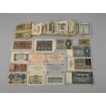Convolute of old banknotes