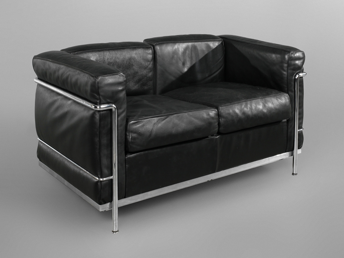 Leather sofa LC2 Le Corbusier, Leather sofa LC2 
