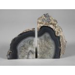 Pair of agate bookends