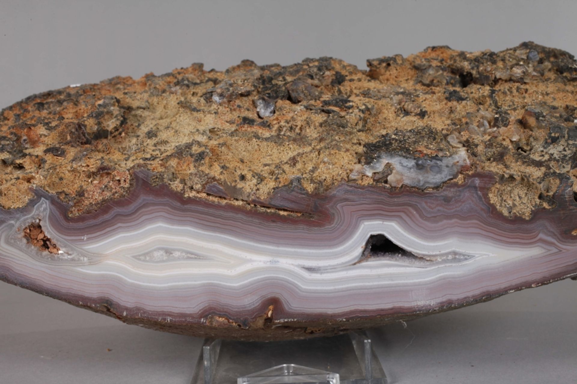 Achatgeode with amethyst - Image 6 of 6