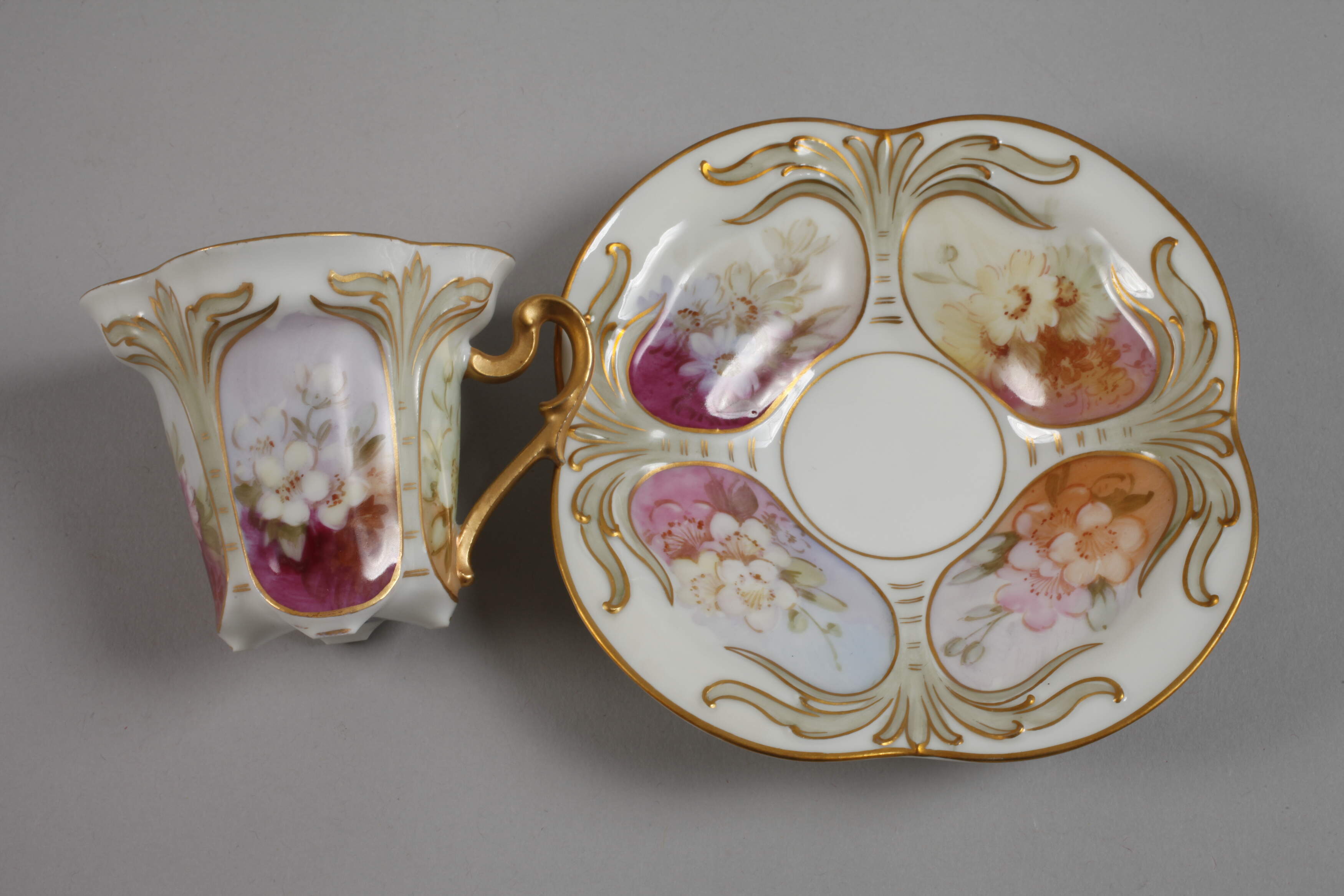 Nymphenburg four demitasse cups soft painting - Image 2 of 3