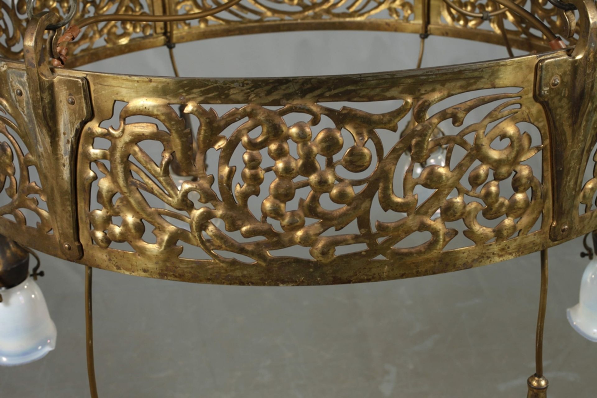 Large Art Nouveau ceiling chandelier  - Image 3 of 5