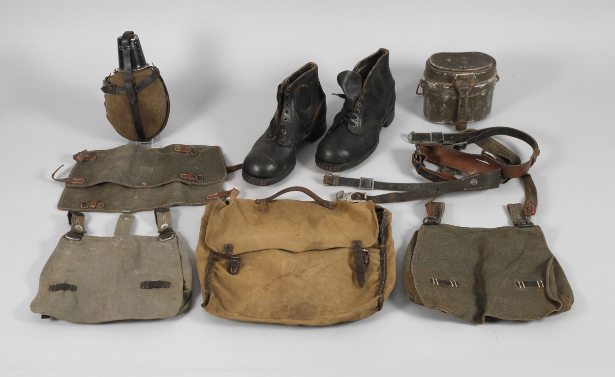 A collection of World War II equipment