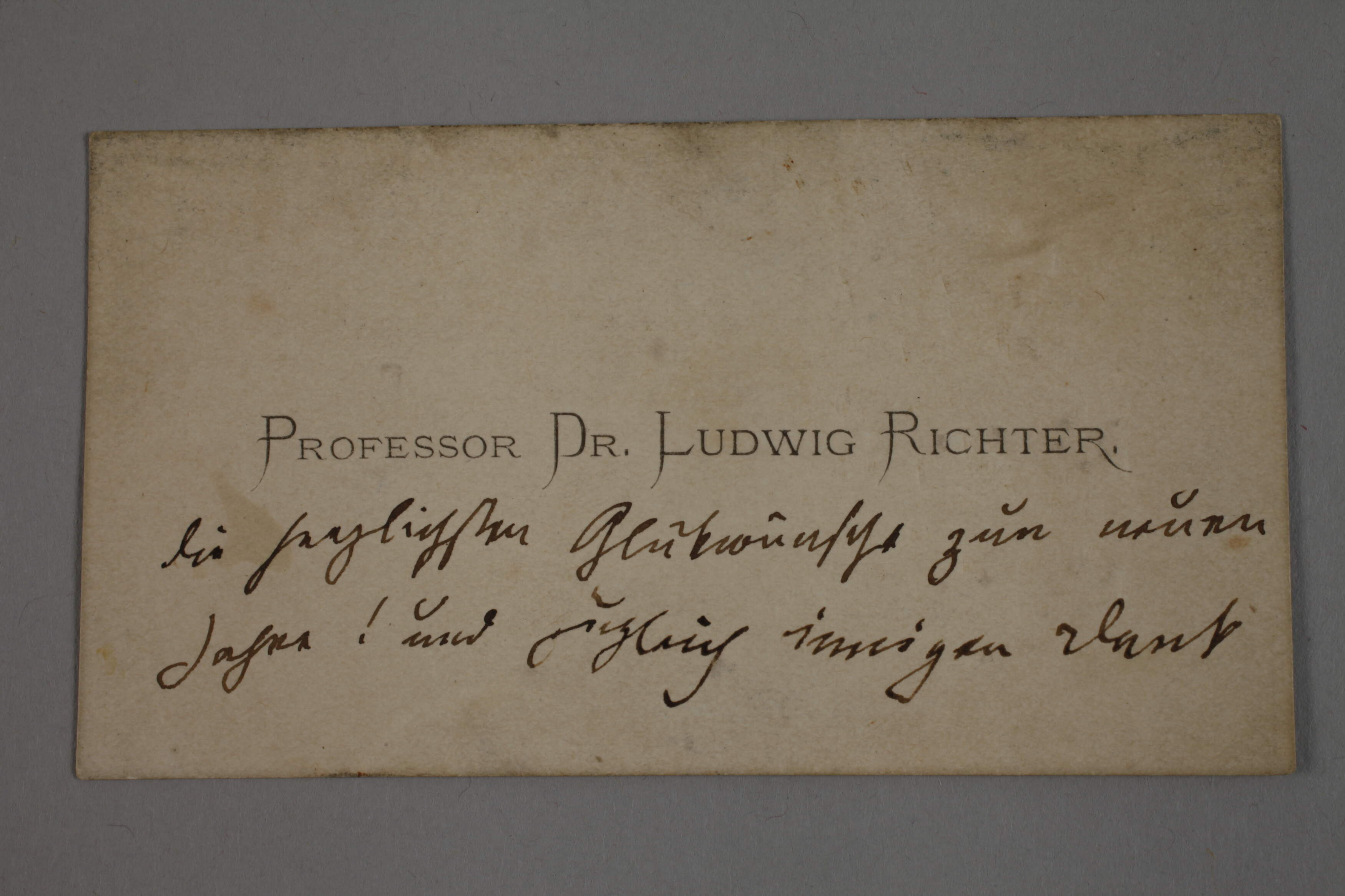Prof. Ludwig Richter autograph on business card - Image 3 of 6
