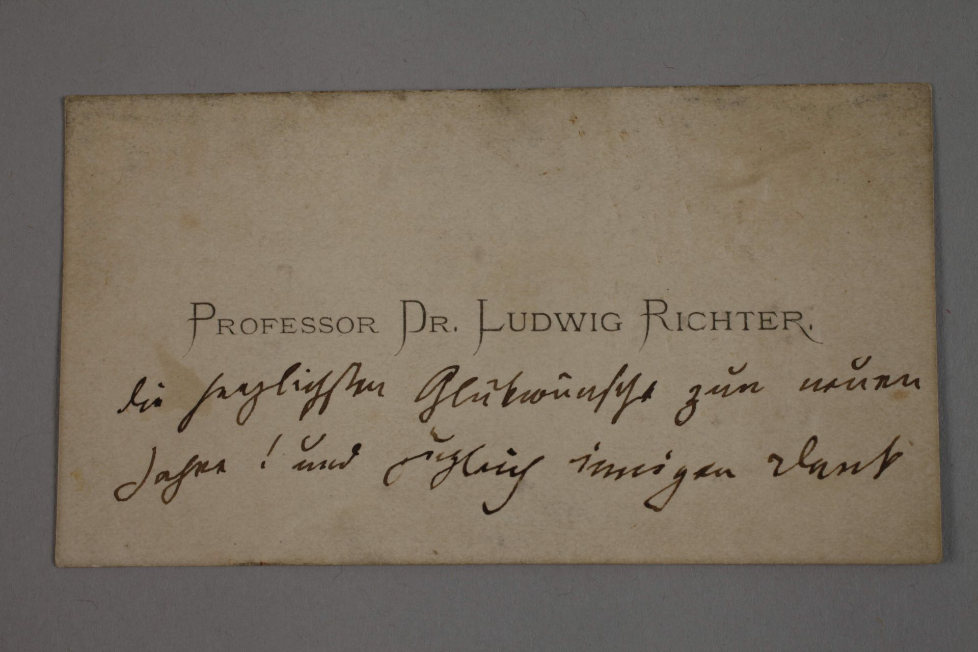 Prof. Ludwig Richter Autograph auf Visitenkarte - Bild 3 aus 6