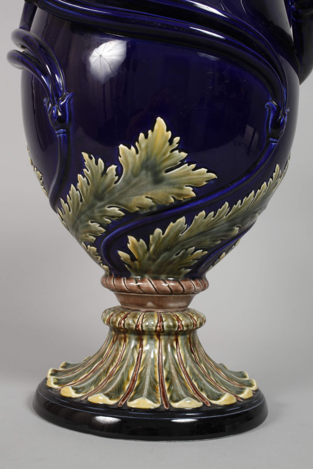 Large footed vase Villeroy & Boch attr. - Image 3 of 6