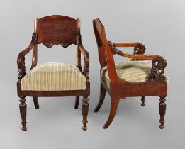 Three pairs of armchairs