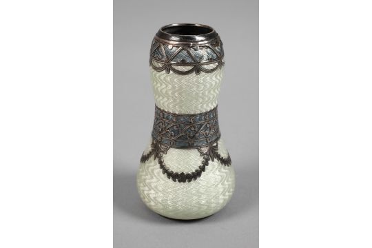 Silver miniature vase with enamel - Image 1 of 5