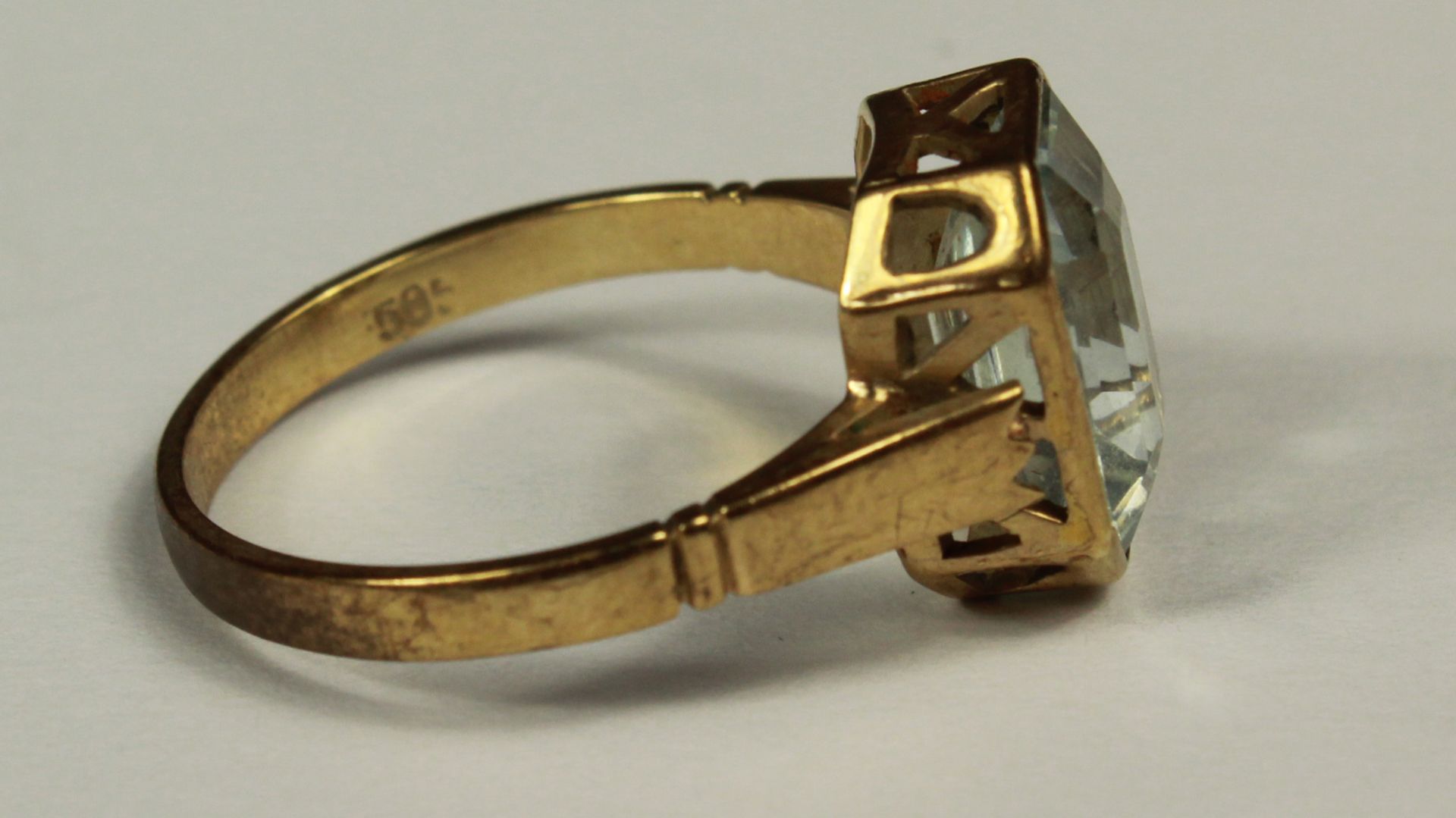 Ring. Gold 585. Aquamarin. - Image 3 of 9