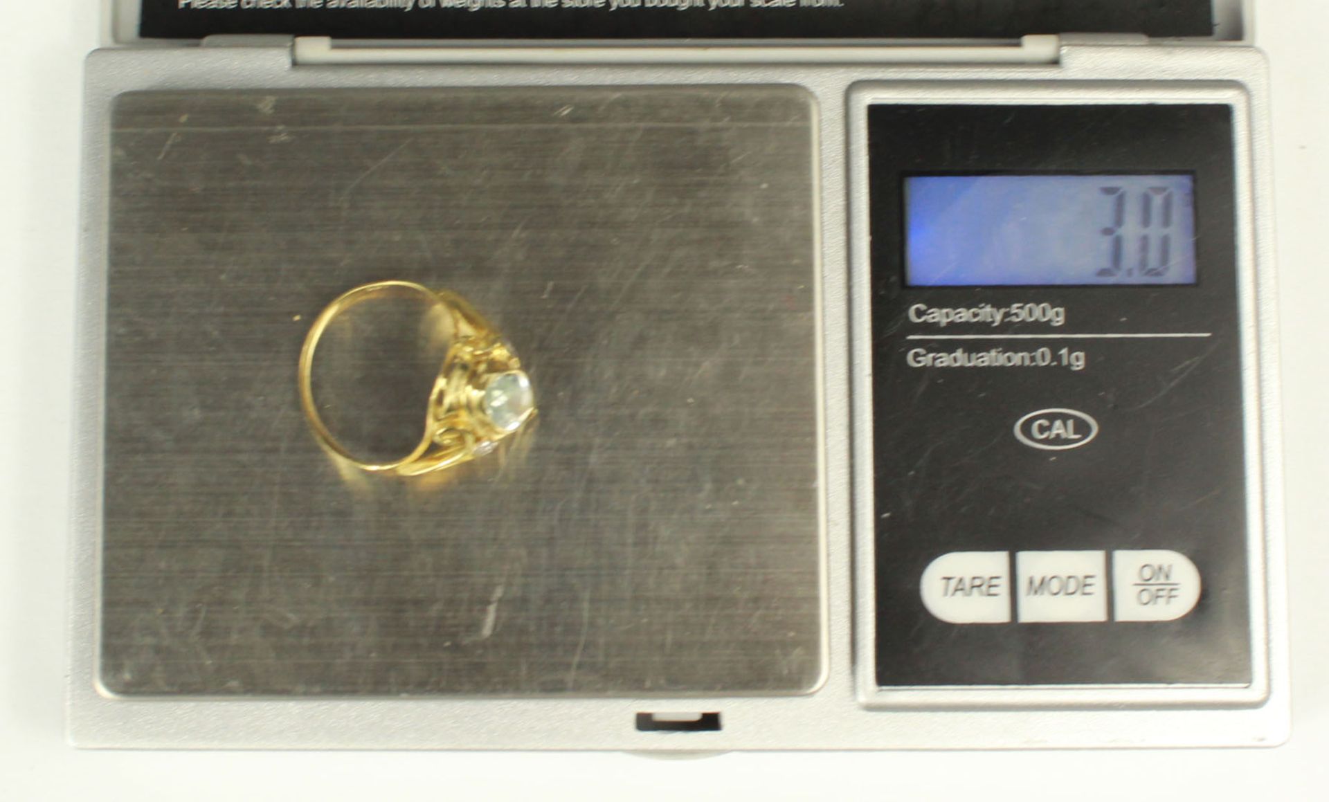 Ring. Gold 585. Aquamarin und 2 Diamanten. - Image 8 of 8