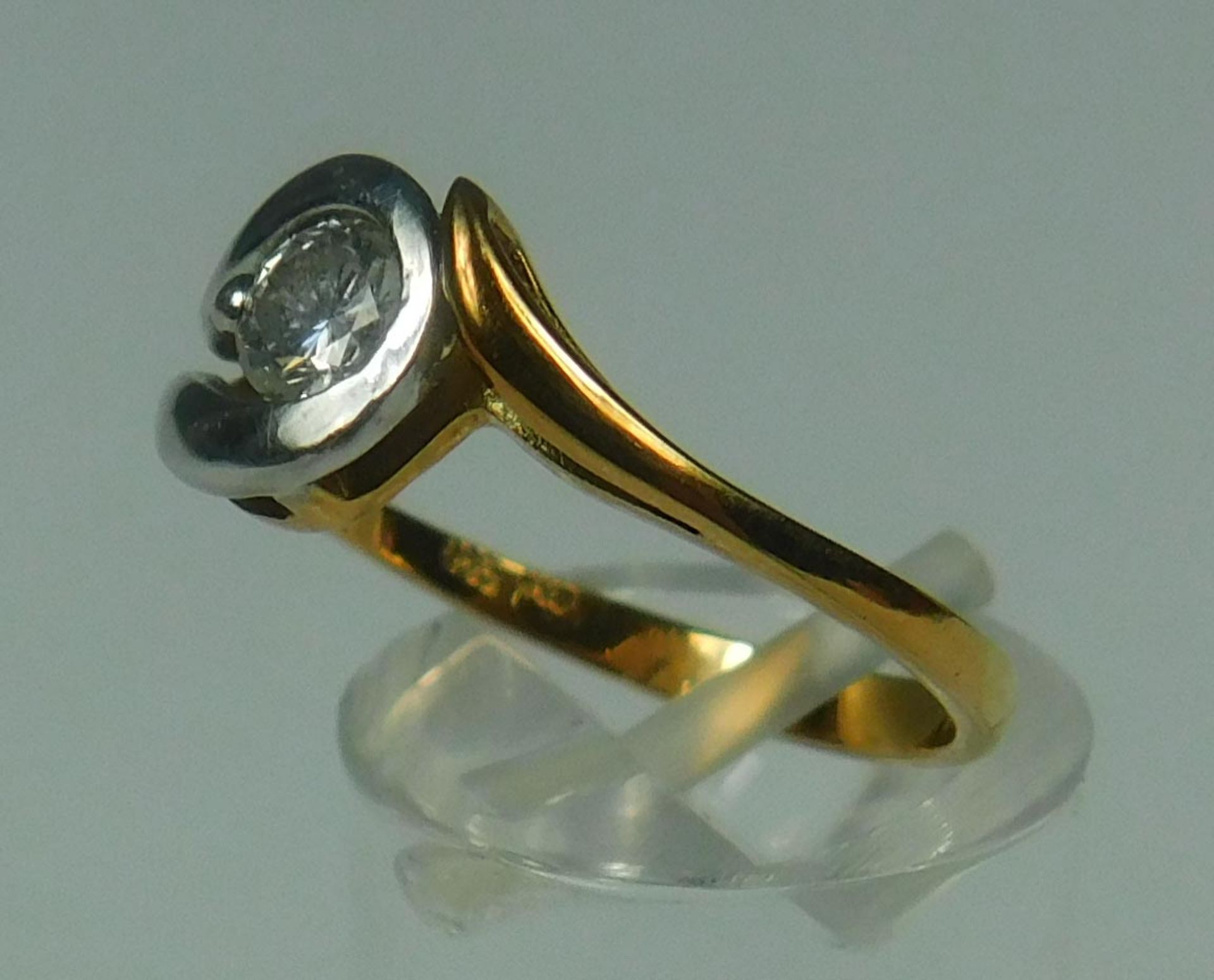 Brilliant Solitär Ring. Rotgold 585. - Image 4 of 13