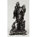 Skulptur China. Schwarzer Stein. Antik.
