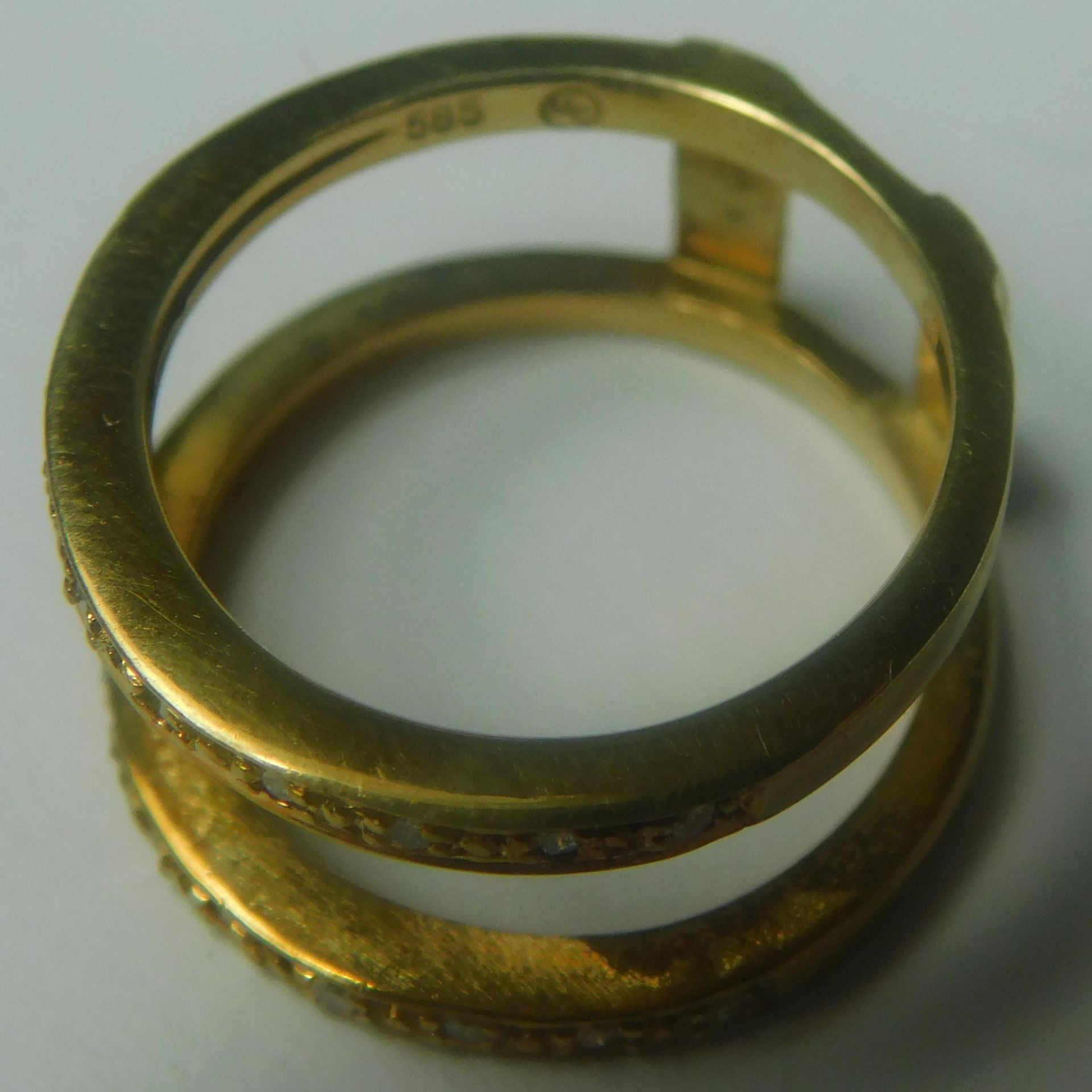 Doppel-Ring-Set. Gold 585. Diamanten und natürliche Saphire. - Image 7 of 13