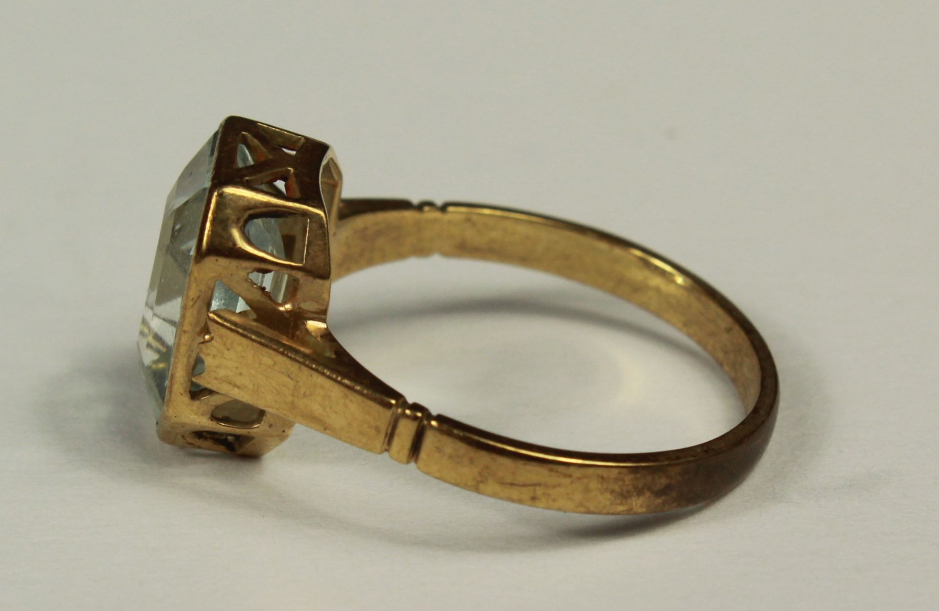 Ring. Gold 585. Aquamarin. - Image 5 of 9