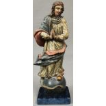 Skulptur (XVI / XVII). Maria Immaculata auf einer Weltkugel mit Schlange.